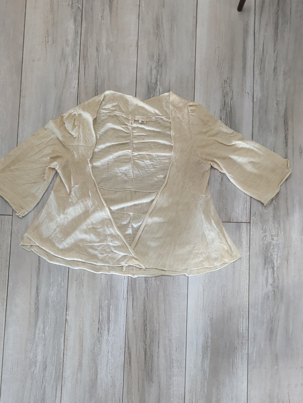 Moth Cream Wrap-Front Dolman Sleeve Top